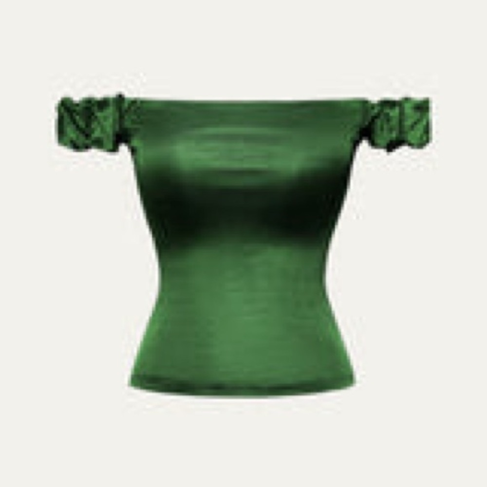 *NWT* OGL Green Off-Shoulder Brami-Style Top